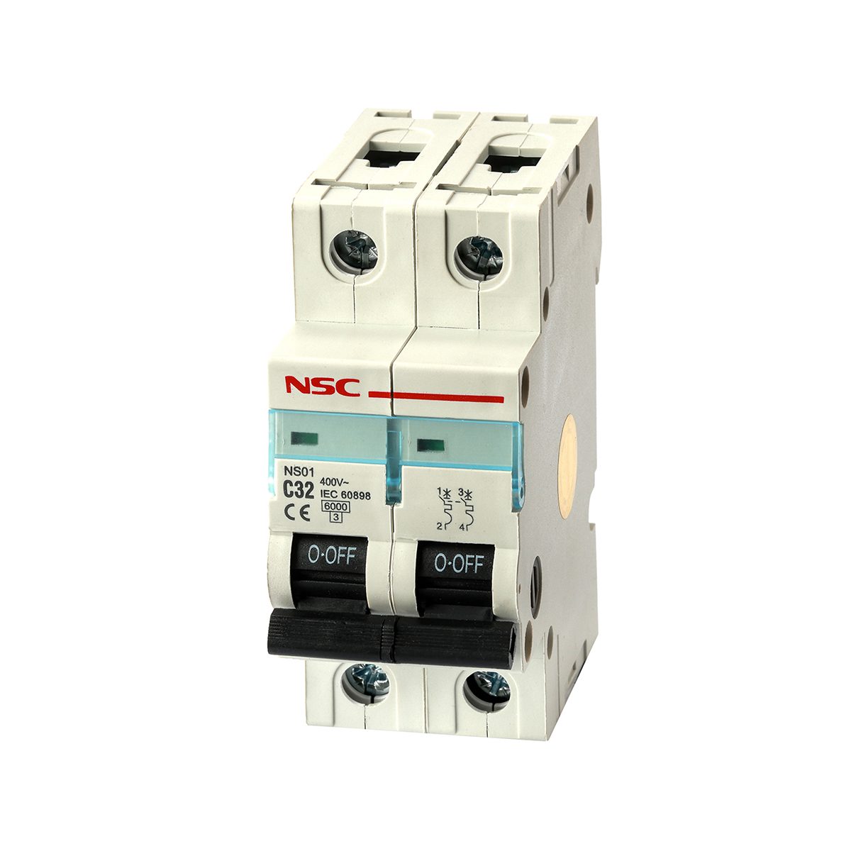 کلید مینیاتوری فاز و نول 32 آمپر مدل C32 کلید مینیاتوری فاز و نول 32 آمپر مدل C32