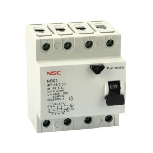 کلید محافظ جان NS02-4P 25A-30mA (1) کلید محافظ جان NS02-4P 25A-30mA