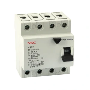 کلید محافظ جان NS02-4P 32A-30mA (1) کلید محافظ جان NS02-4P 32A-30mA