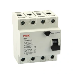 کلید محافظ جان NS02-4P 50A-30mA (1) کلید محافظ جان NS02-4P 50A-30mA