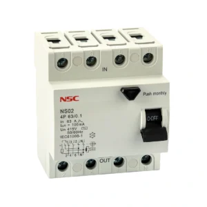 کلید محافظ جان NS02-4P 63A-100mA (1) کلید محافظ جان NS02-4P 63A-100mA