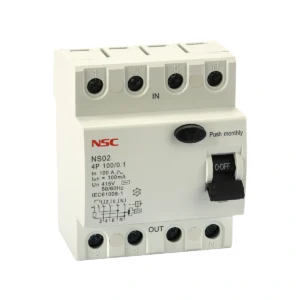 کلید محافظ جان NS02-4P 100A-100mA